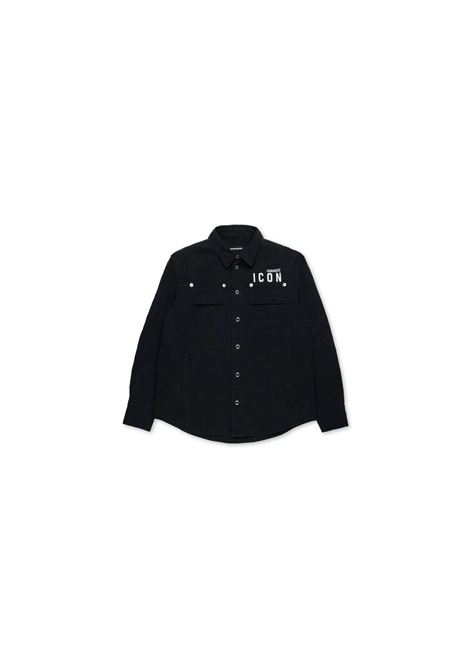 Black Shirt With Icon Dsquared2 Logo DSQUARED2 KIDS | DQ2670-D0ABFDQ900