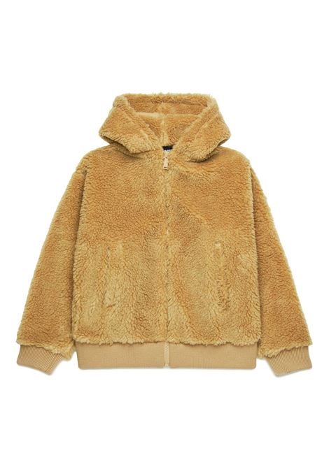 Icon Hooded Jacket In Beige Teddy DSQUARED2 KIDS | DQ2671-D0ABADQ728