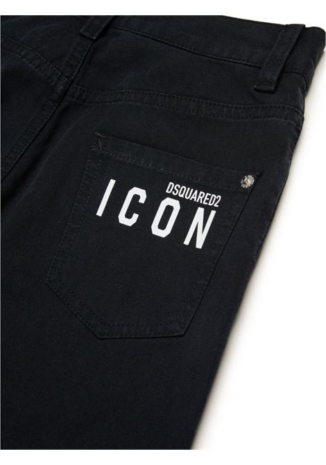 Black Straight Leg Jeans with Icon Dsquared2 Logo DSQUARED2 KIDS | DQ2672-D0ABFDQ900