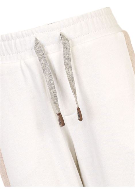 White and Beige Cotton Joggers ELEVENTY KIDS | EV6Q00-Z1656101BG