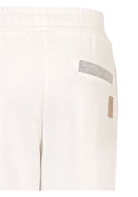 White and Beige Cotton Joggers ELEVENTY KIDS | EV6Q00-Z1656101BG