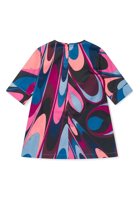 Long Sleeved Dress With Wave Print EMILIO PUCCI JUNIOR | PV1A13-G0153999VI