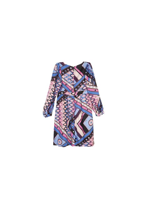 Waves Print Long Sleeved Dress EMILIO PUCCI JUNIOR | PV1A60-K0201999VI