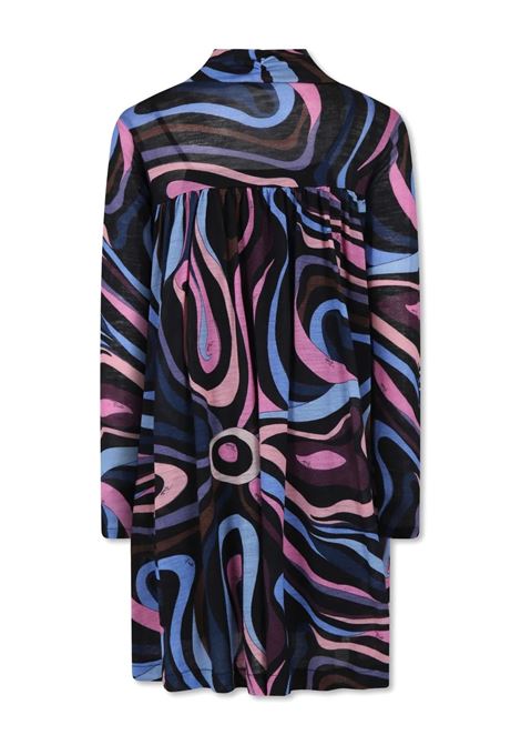 Wool Flared Dress With Wave Print EMILIO PUCCI JUNIOR | PV1B80-Q0058999VI