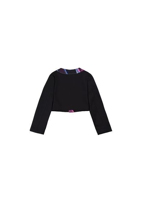 Giacca Leggera Nera Con Motivo Onde EMILIO PUCCI JUNIOR | PV2A64-G0132930