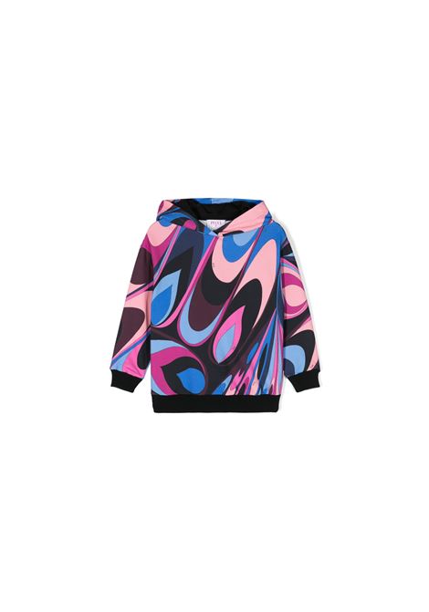 Hoodie with Wave Print EMILIO PUCCI JUNIOR | PV4A00-F0178999VI