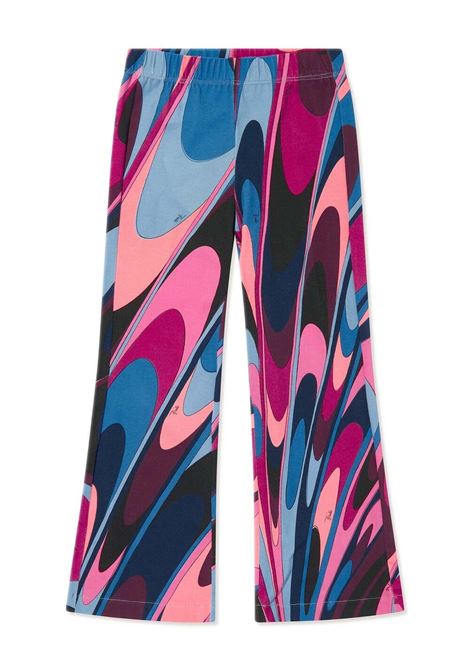 Wave Print Flared Trousers EMILIO PUCCI JUNIOR | PV6A20-J0415999VI