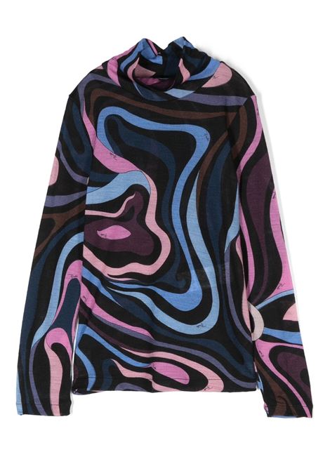 Wool Turtleneck With Wave Print EMILIO PUCCI JUNIOR | PV8B60-Q0058999VI