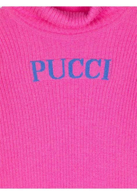 Maglione a Collo Alto Fucsia Con Logo EMILIO PUCCI JUNIOR | PV9A40-Z2362543