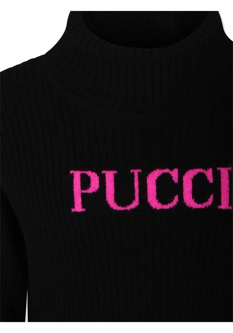 Black Turtleneck Sweater With Logo EMILIO PUCCI JUNIOR | PV9A40-Z2362930