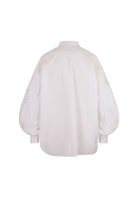 White Shirt With Puff Sleeves and Rebrod? Lace ERMANNO SCERVINO | D452K305BQP10601