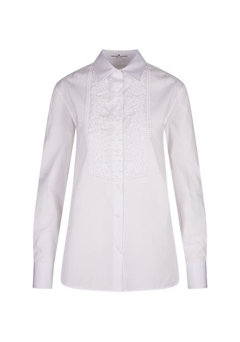 Camicia Bianca Con Plastron Ricamato ERMANNO SCERVINO | D452K738BQP10601