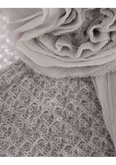 Grey Long-Sleeved Top With Silk Flower ERMANNO SCERVINO | D452L331SCKBHM4501