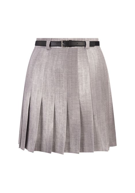 Grey Silk Pleated Mini Skirt With Belt ERMANNO SCERVINO | D452O336CCRQFS4508