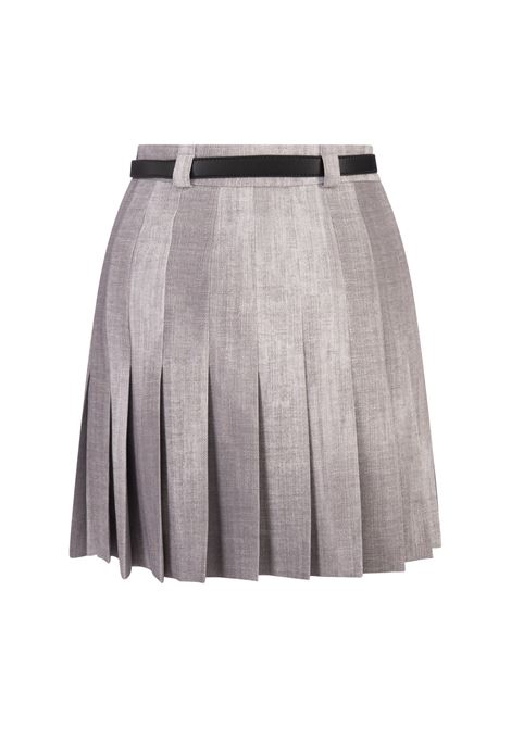 Grey Silk Pleated Mini Skirt With Belt ERMANNO SCERVINO | D452O336CCRQFS4508