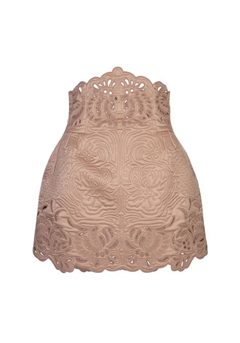 Pink Silk Satin Mini Skirt With Embroidery ERMANNO SCERVINO | D452O722OEL51315