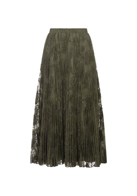 Green Pleated Lace Midi Skirt ERMANNO SCERVINO | D452O736UCI80420