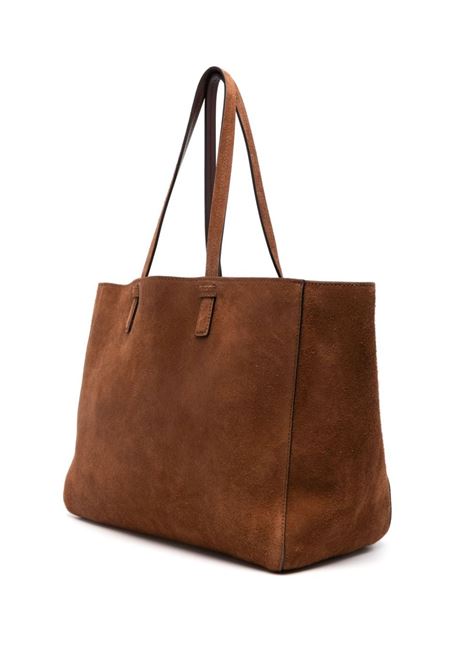 Brown Suede Shopping Bag With Appliqu? Flowers ERMANNO SCERVINO | D453S304REEW91241