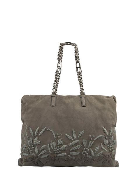 ERMANNO SCERVINO Pillow Bag In Pelle Effetto Velluto Verde Con Ricami - ERMANNO SCERVINO