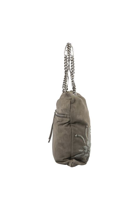 Pillow Bag In Pelle Effetto Velluto Verde Con Ricami ERMANNO SCERVINO | D453S765RZTM80515