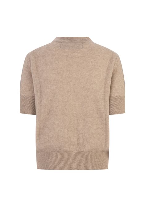Short-Sleeved Sweater In Sand Cashmere ERMANNO SCERVINO | D455L309PYUM1507