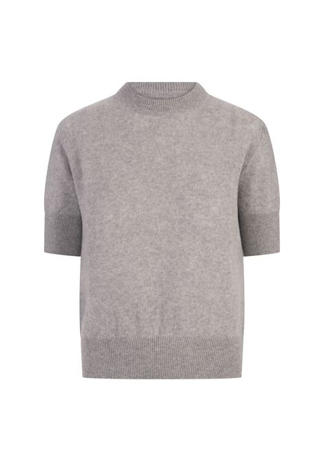 Short-Sleeved Sweater In Grey Cashmere ERMANNO SCERVINO | D455L309PYUM1515