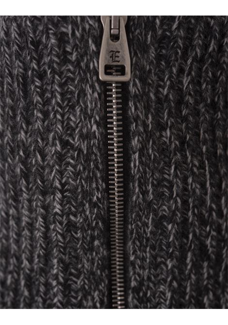 Melange Grey Crop Sweater With Zip  ERMANNO SCERVINO | D455M316BSBB4503