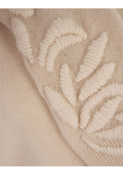 Beige Cashmere Turtleneck With Embroidery ERMANNO SCERVINO | D455M330RPYUM2778