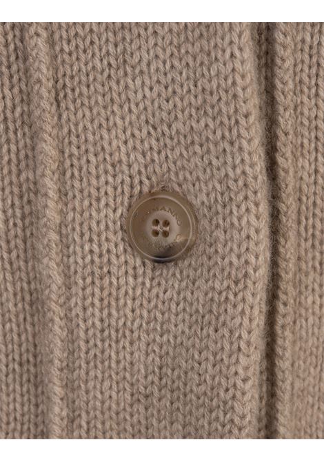 Cardigan In Cashmere Marrone Con Punto Smock ERMANNO SCERVINO | D455N305RTFQM1507