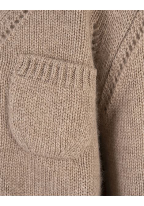 Oversized Cardigan In Sand Cashmere ERMANNO SCERVINO | D455N306TFQM1507