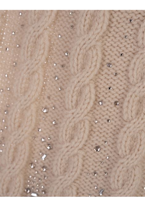 Beige Scarf With Braids and Crystals ERMANNO SCERVINO | D455R309CTURY20704
