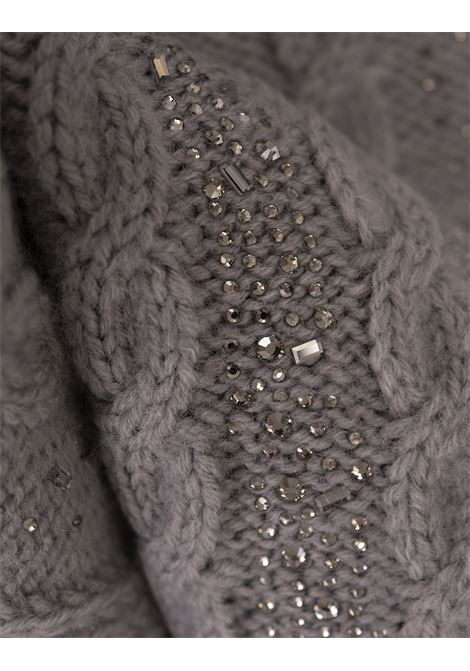 Grey Scarf With Braids and Crystals ERMANNO SCERVINO | D455R309CTURYM4501