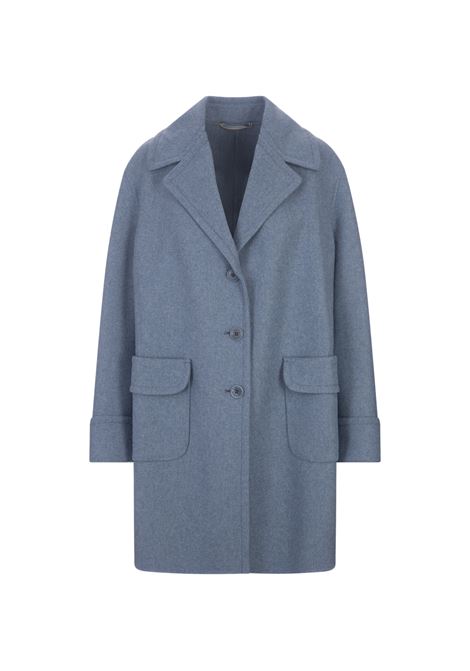 Light Blue Wool Blend Single-Breasted Coat ERMANNO SCERVINO | D456D320LVWM4504