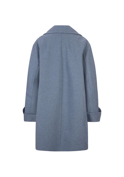 Light Blue Wool Blend Single-Breasted Coat ERMANNO SCERVINO | D456D320LVWM4504
