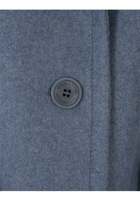 Light Blue Wool Blend Single-Breasted Coat ERMANNO SCERVINO | D456D320LVWM4504