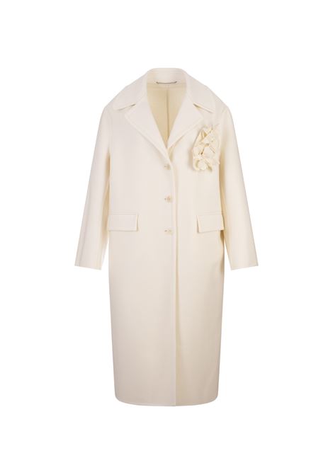 Over Coat In Ivory Wool Cloth ERMANNO SCERVINO | D456D337APHNG14800