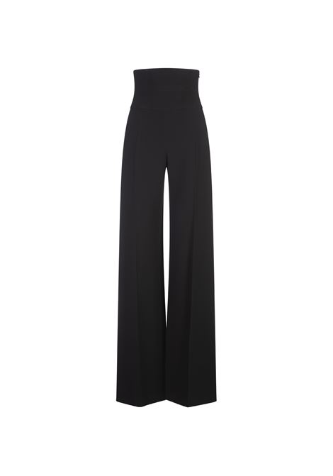 Black Interlock Palazzo Trousers ERMANNO SCERVINO | D456P715ILM95708