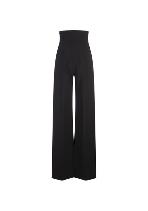 Black Interlock Palazzo Trousers ERMANNO SCERVINO | D456P715ILM95708