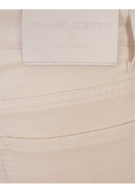 Pantaloni Flare In Velluto a Coste Bianco ERMANNO SCERVINO | D457P307HBP10606