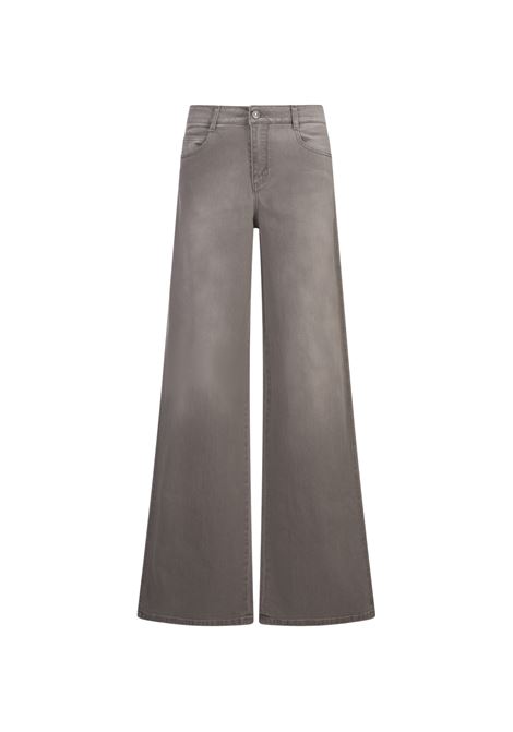 ERMANNO SCERVINO Jeans a Gamba Ampia In Denim Grigio - ERMANNO SCERVINO