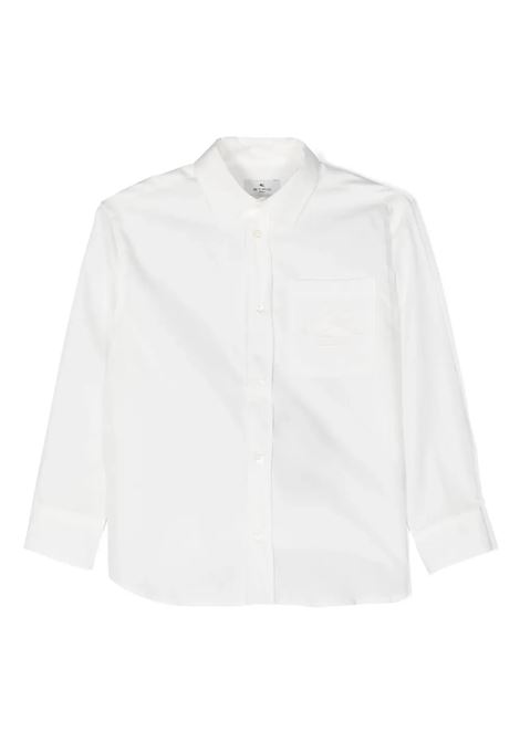 Camicia In Popeline Bianco Con Logo Sul Taschino ETRO KIDS | GU5P25-P0013101