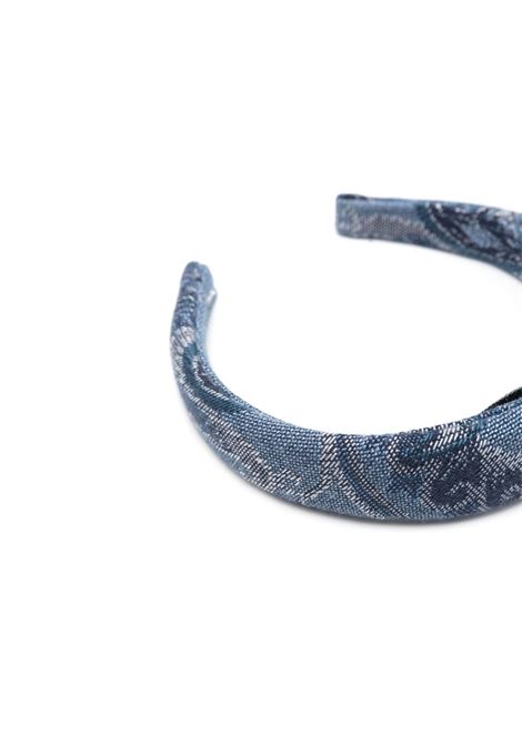 Blue Denim Headband With Paisley Patterns All-Over ETRO KIDS | GV0A44-D0105621BC