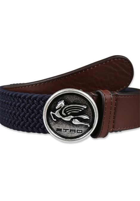 Leather and Fabric Belt with Logo Buckle ETRO KIDS | GV0P71-Z2207620MA