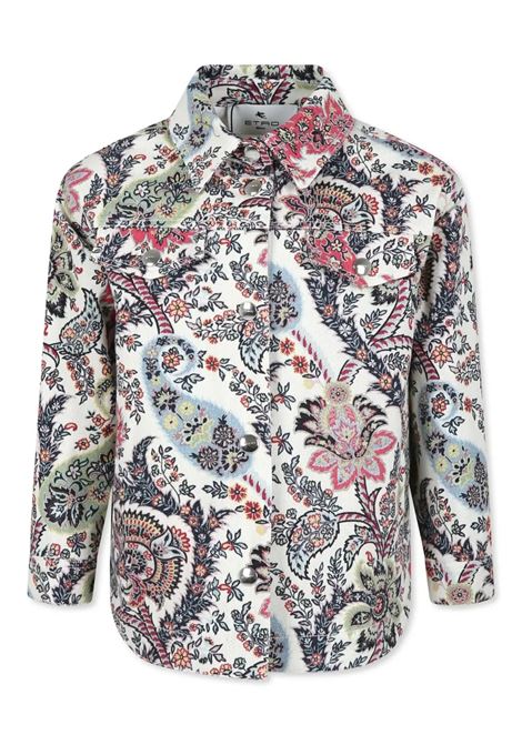 White Outerwear Jacket With Paisley Patterns ETRO KIDS | GV2A17-D0103101MC