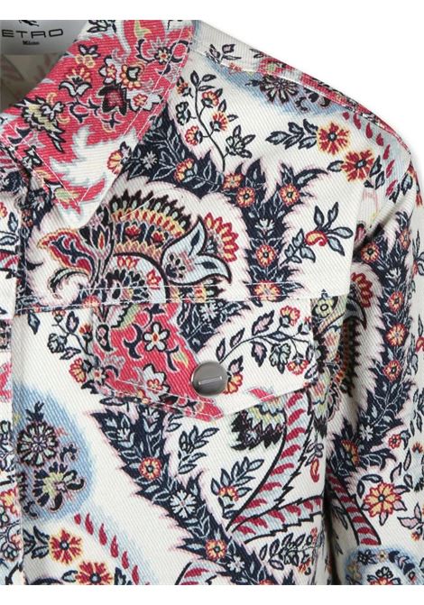 White Outerwear Jacket With Paisley Patterns ETRO KIDS | GV2A17-D0103101MC