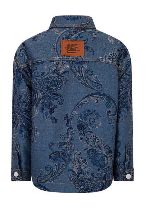 Giacca In Denim Blu Con Motivi Paisley All-Over ETRO KIDS | GV2P70-D0105621BC