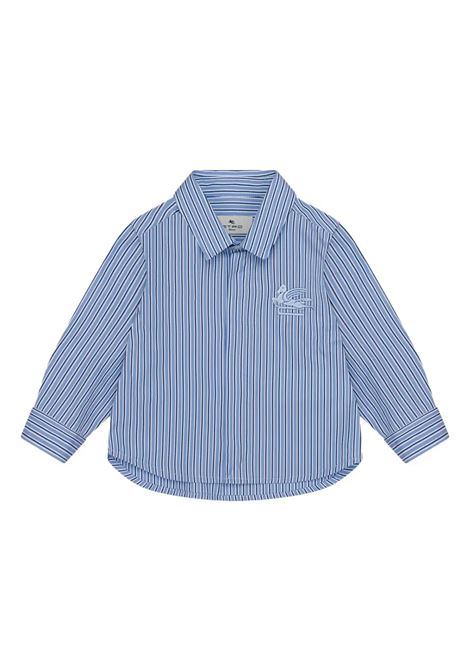 Camicia a Righe Blu Con Logo ETRO KIDS | GV5510-P0448654