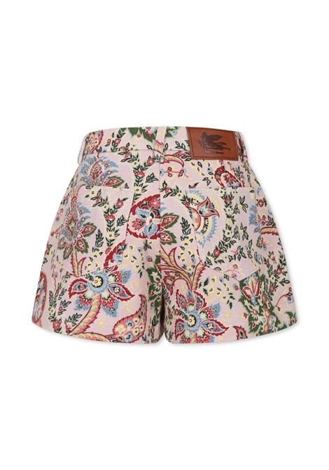 Pink Shorts With Floral Paisley Pattern ETRO KIDS | GV6A89-D0103383MC