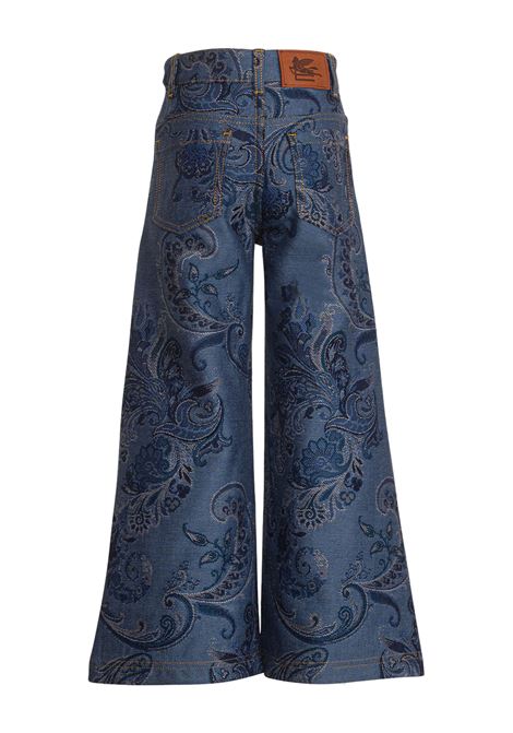 Navy Blue Paisley Flared Jeans ETRO KIDS | GV6B00-D0105621BC