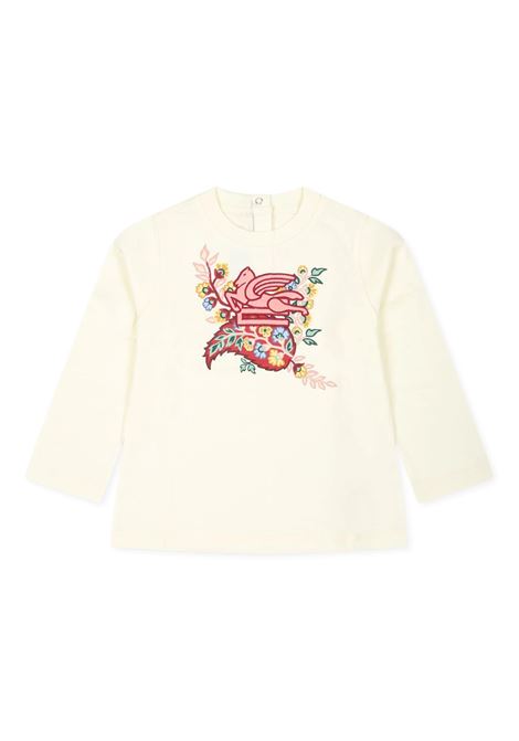 T-Shirt Avorio Con Logo e Stampa Paisley Floreale ETRO KIDS | GV8040-Z2081105